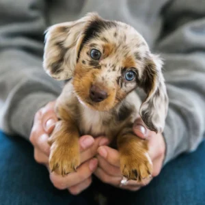 long haired dapple dachshund